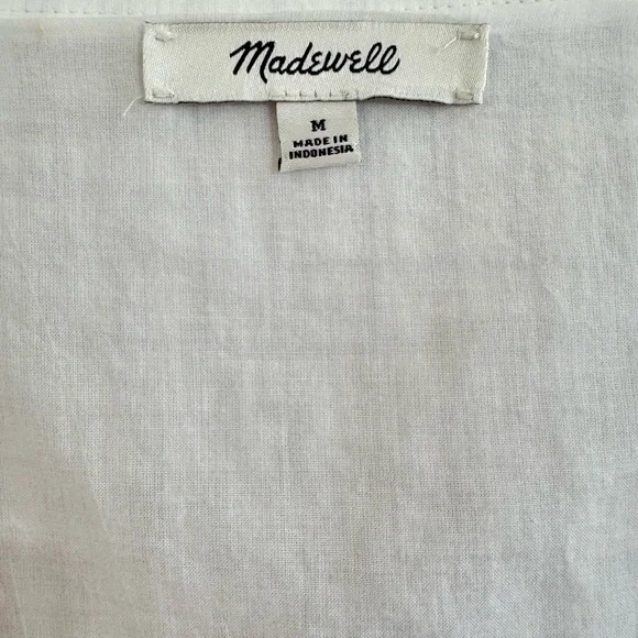 Madewell Patchwork Gingham Button-Front Tiered Midi Dress Size M - Picture 8 of 12